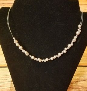 Delicate Necklace w/Pink Beads